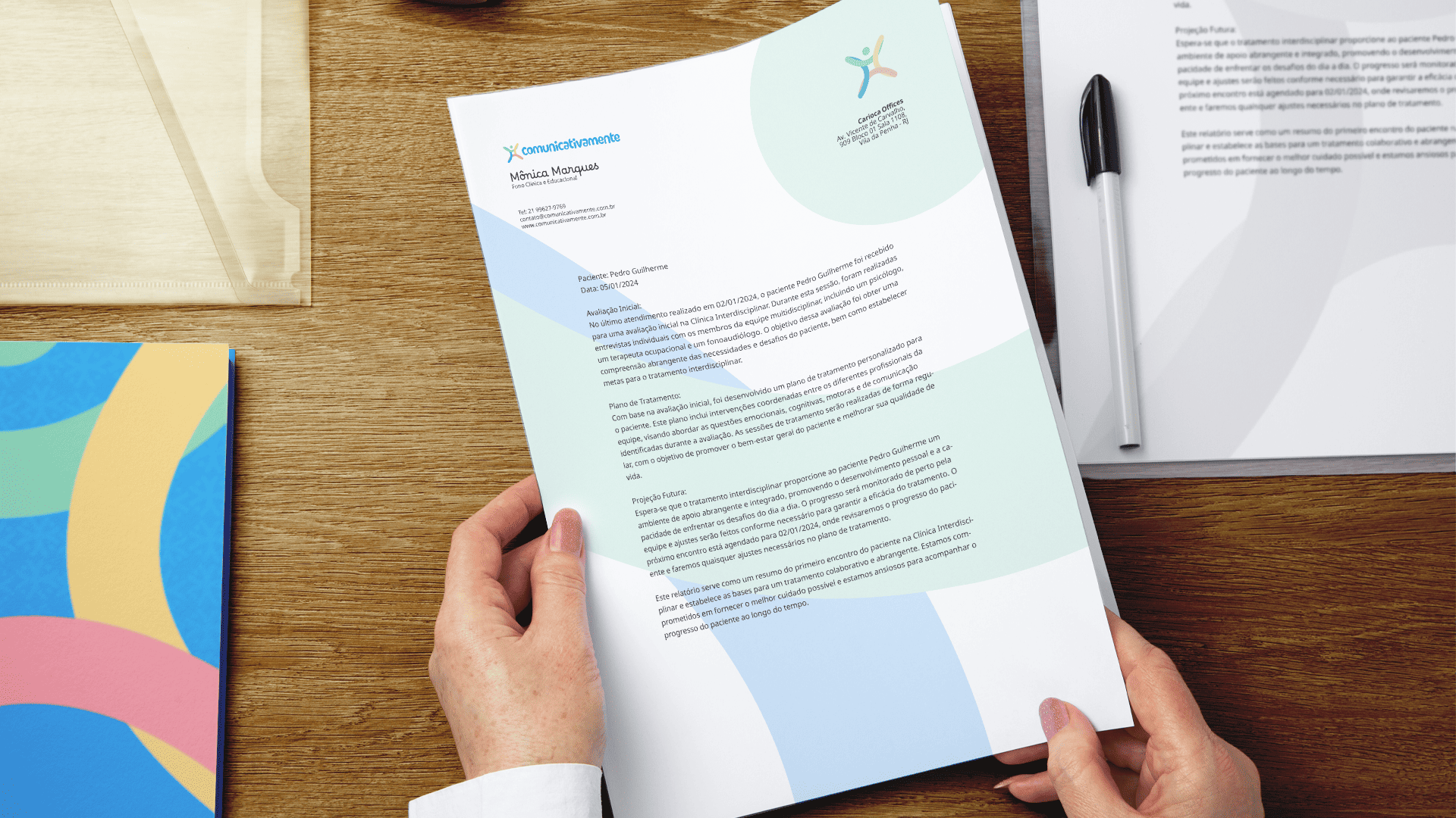 Papel timbrado da Comunicativamente com layout clean